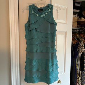 SL Fashions Turquoise Party Dress